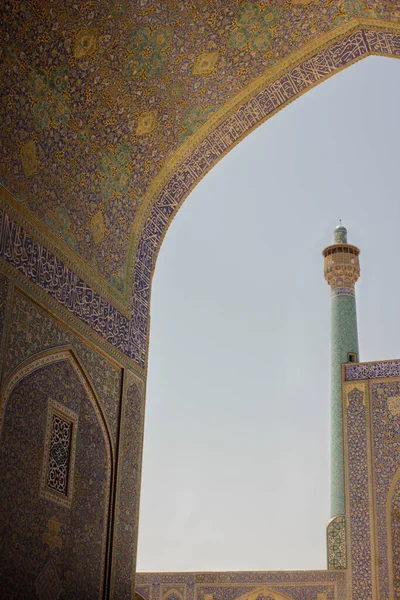 Tower Blue Mosque Isfahan Irán Iszlám Építészet Egyik Legszebb Épülete — Stock Fotó