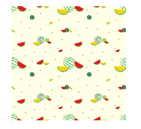 Seamless Pattern Watermelon Slices Can Used Baby Clothes Wrapping Paper — Stock Vector