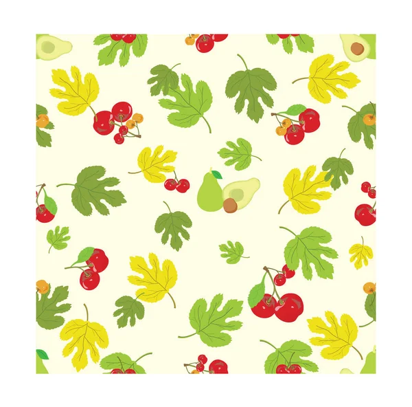 Seamless Pattern Cherries Avocados Can Used Kids Baby Clothes Wallpaper — Stock Vector