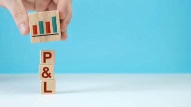 P ve L sözcüğüyle tahta bloklar - şirketlerin finansal konumlarını değerlendirmek için birincil finansal açıklamalar
