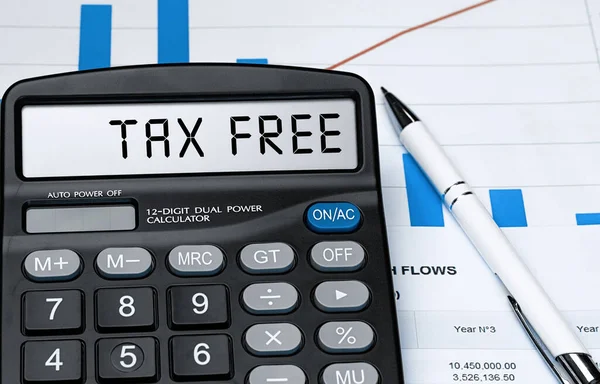 Word Tax Gratis Rekenmachine Bedrijfs Belastingconcept Bovenaanzicht — Stockfoto