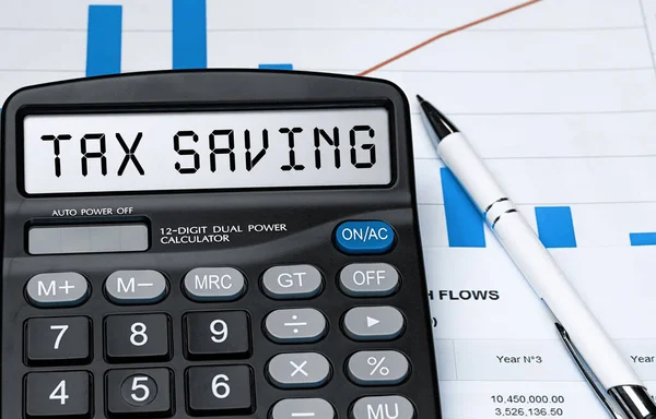 Word Tax Saving Rekenmachine Bedrijfs Belastingconcept Voorraadfoto — Stockfoto