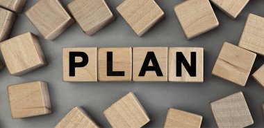 Kelime Planı ahşap yapı taşlarından yapılmış. Üst görünüm, konsept