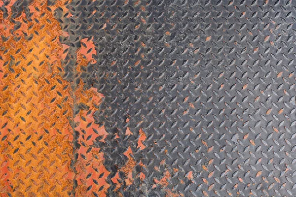 Placa Metal Enferrujado Fundo Textura Metal Velho Parede Aço Horizontal — Fotografia de Stock