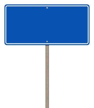 Blank blue road sign or Empty traffic signs isolated on white background. Objects clipping path