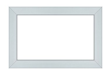 White wood frame or photo frame isolated on white background. Object with clipping path