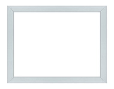 White wood frame or photo frame isolated on white background. Object with clipping path