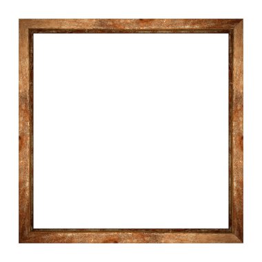 Kahverengi ahşap çerçeve beyaz arka planda izole edilmiş. Kırpma yolu ile nesne