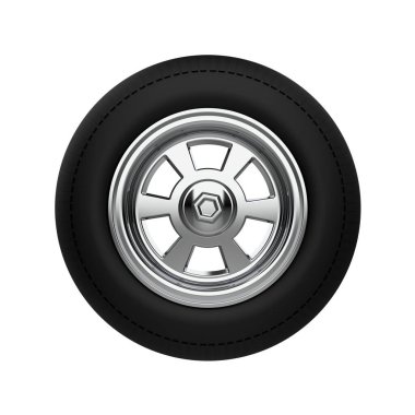 Tekerlekli tekerlek. 3B Görüntü.