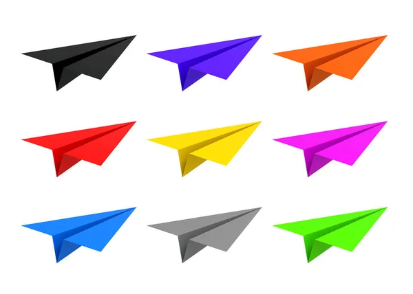 Papierflugzeuge Verschiedenen Farben — Stockfoto