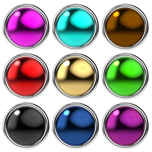 Glossy Buttons Different Colour — Stock Photo, Image