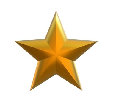 Golden Star. Luxury golden star. Star on white background. 3d illustration. clipart