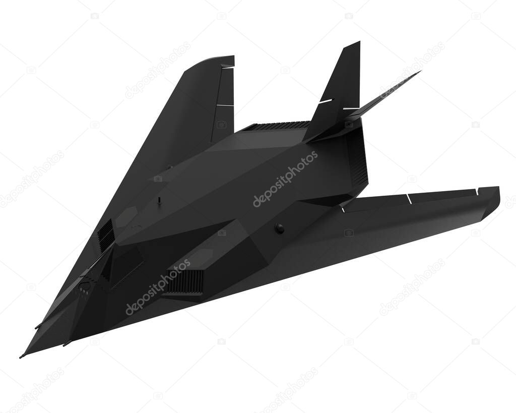 Military stealth aircraft. 3D illustration.