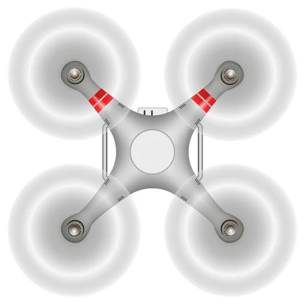 Drone Quadcopter Top View Isolated White Background — Stock Photo, Image