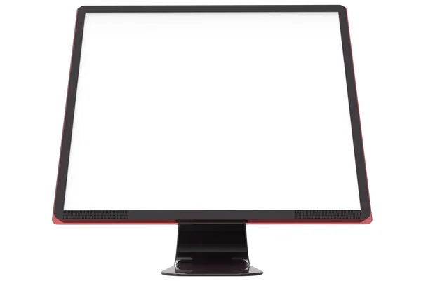 Monitor isolated on white background. LCD monitor front view. LCD monitor. 3D illustration.