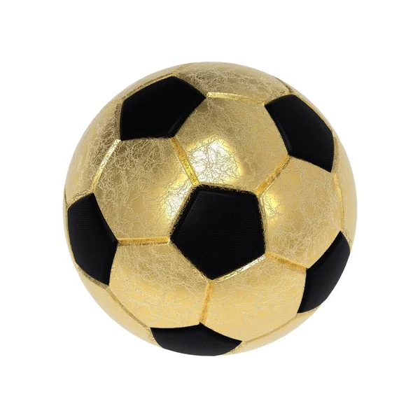 Χρυσή Μπάλα Ποδοσφαίρου Λευκό Φόντο Απεικόνιση — Φωτογραφία Αρχείου
