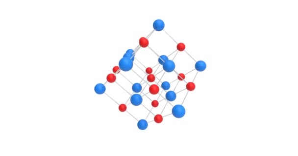 Kristallstruktur Rotiert Natriumchlorid Steinsalz Auflösung Illustration — Stockvideo