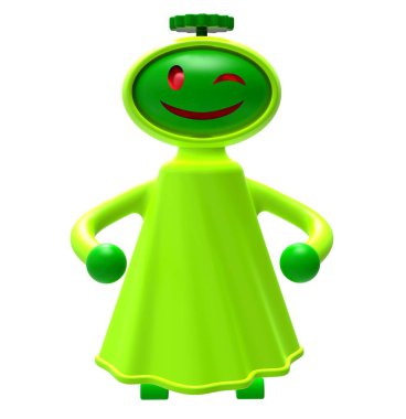 Uzaylı. Çizgi film karakteri. Canavarlar. Bir uzaylının portresi. 3d illüstrasyon.