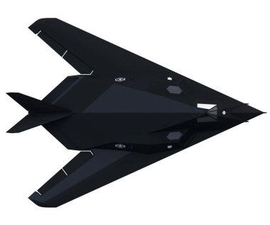 F-117. Askeri gizli hava aracı. Uçak. 3d illüstrasyon.