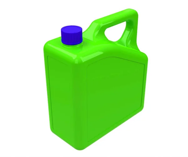Plastic Groene Eikel Een Bus Een Jerrycan Benzine Illustratie — Stockfoto