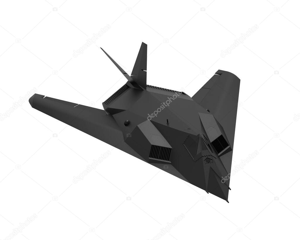 Military stealth aircraft. 3d illustration. Plane. F-117. Military stealth aircraft. 3d illustration.