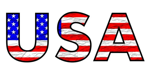 Usa Sterren Strepen Woord Tekst Grafisch Logo Met Amerikaanse Vlag — Stockfoto
