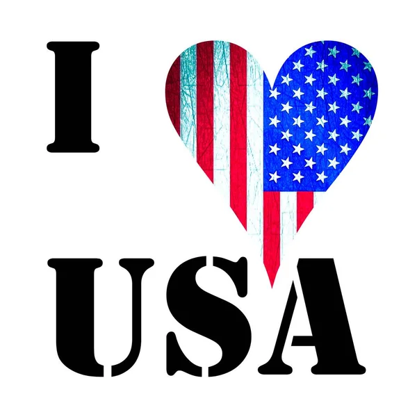 Adoro Gli Stati Uniti Adoro Slogan Adesivo Usa — Foto Stock