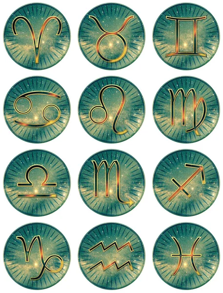 Zodiac Signs Set Zodiac Icons Zodiac Icons — Stock Photo, Image