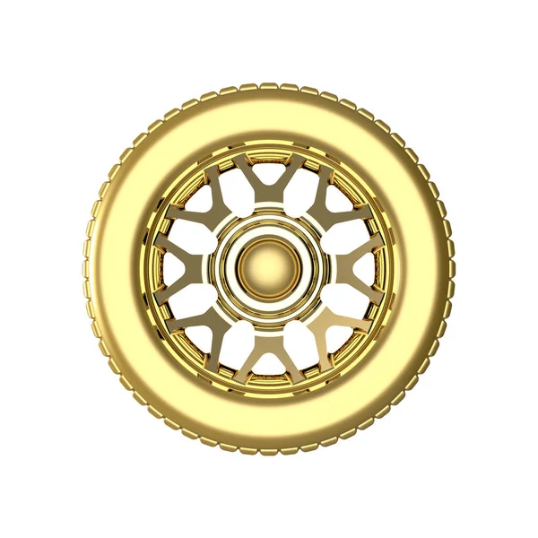 Goldenes Rad Mit Reifen Rad Mit Reifen Sportrad Illustration — Stockfoto