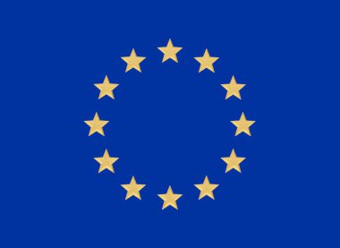 AB bayrağı. Avrupa Birliği bayrağı. 3B illüstrasyon.