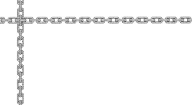 Metal zincirler. Zincir beyaz arka planda izole edilmiş. Demir zincir zemin. 3B illüstrasyon.