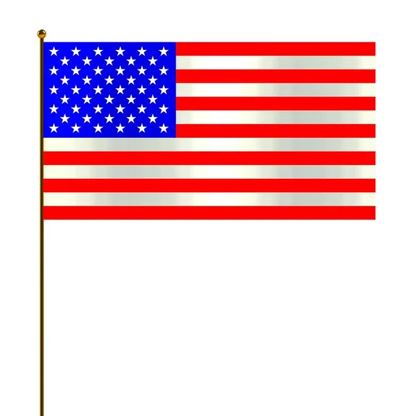Bandiera Degli Stati Uniti America Sul Pennone Stati Uniti America — Foto Stock