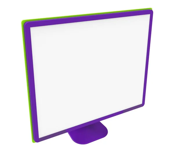 Monitora Isolato Sfondo Bianco Visualizzazione Computer Isolata Sfondo Bianco Monitor — Foto Stock