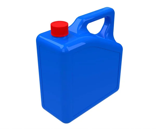 Idiota Azul Plástico Bote Bote Gasolina Ilustración — Foto de Stock