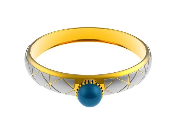 Een Gouden Ring Realistische Gouden Ring Met Edelstenen Illustratie — Stockfoto