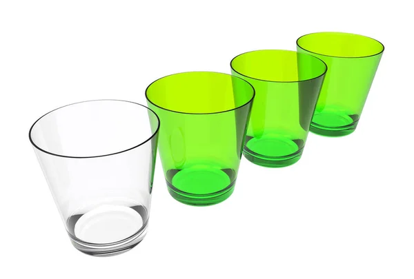 Drick Glas Klar Dryck Glasögon Isolerad Vit Bakgrund Tomma Alkoholglas — Stockfoto