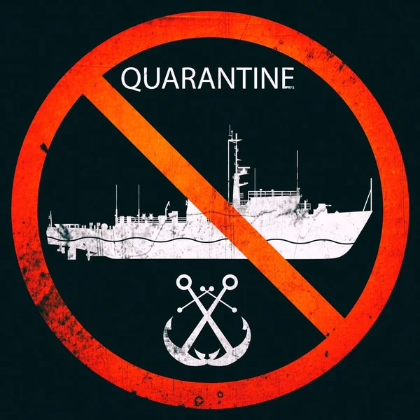 Ship Sign Maritime Transport Sign Prohibit Sign Quarantine Sign — Stock Photo, Image