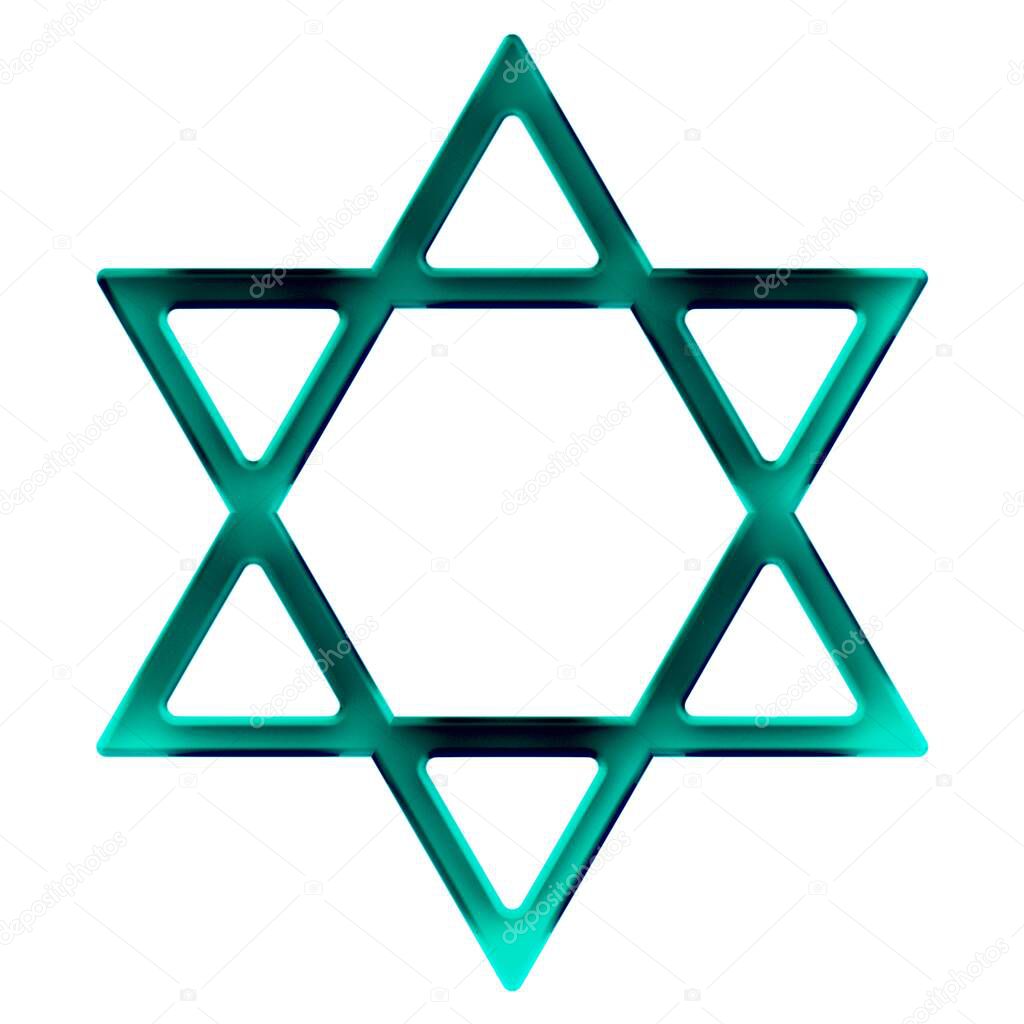 Star of David. Israel icon symbol illustration design. 3D illustration.