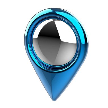 Konum lobutları. Konum sembolü. Seyir pimi kontrol ediliyor. Konum haritası simgeleri 3B illüstrasyon.