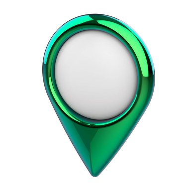 Konum lobutları. Konum sembolü. Seyir pimi kontrol ediliyor. Konum haritası simgeleri 3B illüstrasyon.