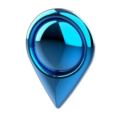 Konum lobutları. Konum sembolü. Seyir pimi kontrol ediliyor. Konum haritası simgeleri 3B illüstrasyon.