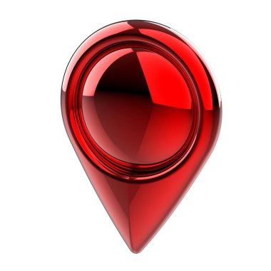 Konum lobutları. Konum sembolü. Seyir pimi kontrol ediliyor. Konum haritası simgeleri 3B illüstrasyon.