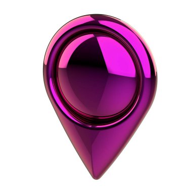 Konum lobutları. Konum sembolü. Seyir pimi kontrol ediliyor. Konum haritası simgeleri 3B illüstrasyon.