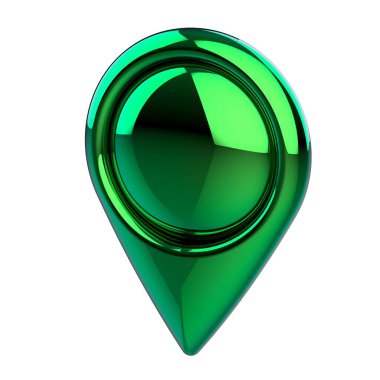 Konum lobutları. Konum sembolü. Seyir pimi kontrol ediliyor. Konum haritası simgeleri 3B illüstrasyon.