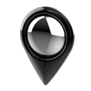 Konum lobutları. Konum sembolü. Seyir pimi kontrol ediliyor. Konum haritası simgeleri 3B illüstrasyon.