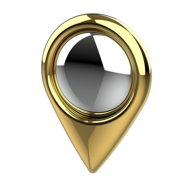 Konum lobutları. Konum sembolü. Seyir pimi kontrol ediliyor. Konum haritası simgeleri 3B illüstrasyon.