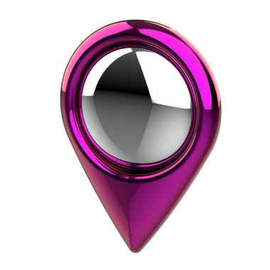 Konum lobutları. Konum sembolü. Seyir pimi kontrol ediliyor. Konum haritası simgeleri 3B illüstrasyon.