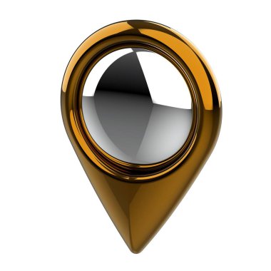 Konum lobutları. Konum sembolü. Seyir pimi kontrol ediliyor. Konum haritası simgeleri 3B illüstrasyon.