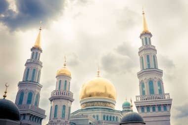 Ana kubbe Moskova katedral Cami, Doğu mimarisinin modern Müslüman mimari Simgesel Yapı, büyük İslam Kilisesi, Moskova, Rusya.
