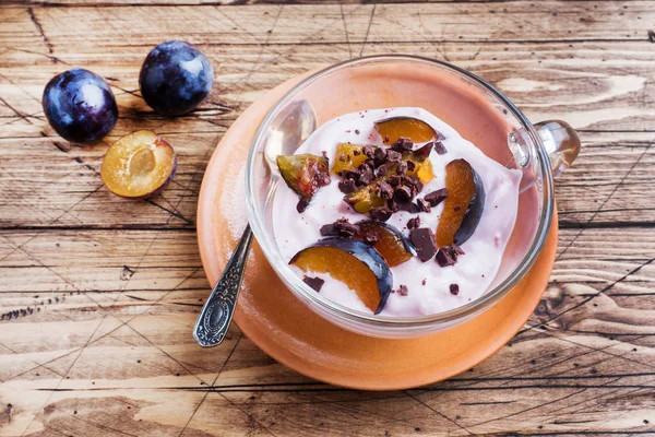 Yogurt Muesli Berries Small Glass — Stock Photo, Image